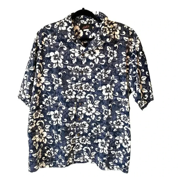 Markis Honolulu Hawaii Floral Print Button Up Hawaiian Shirt Mens Sz XL Pocket - Picture 1 of 7